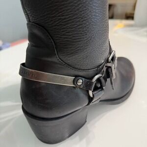 Vince‎ Camuto Black Leather Moto Riding Boots | Knee-High 9.5